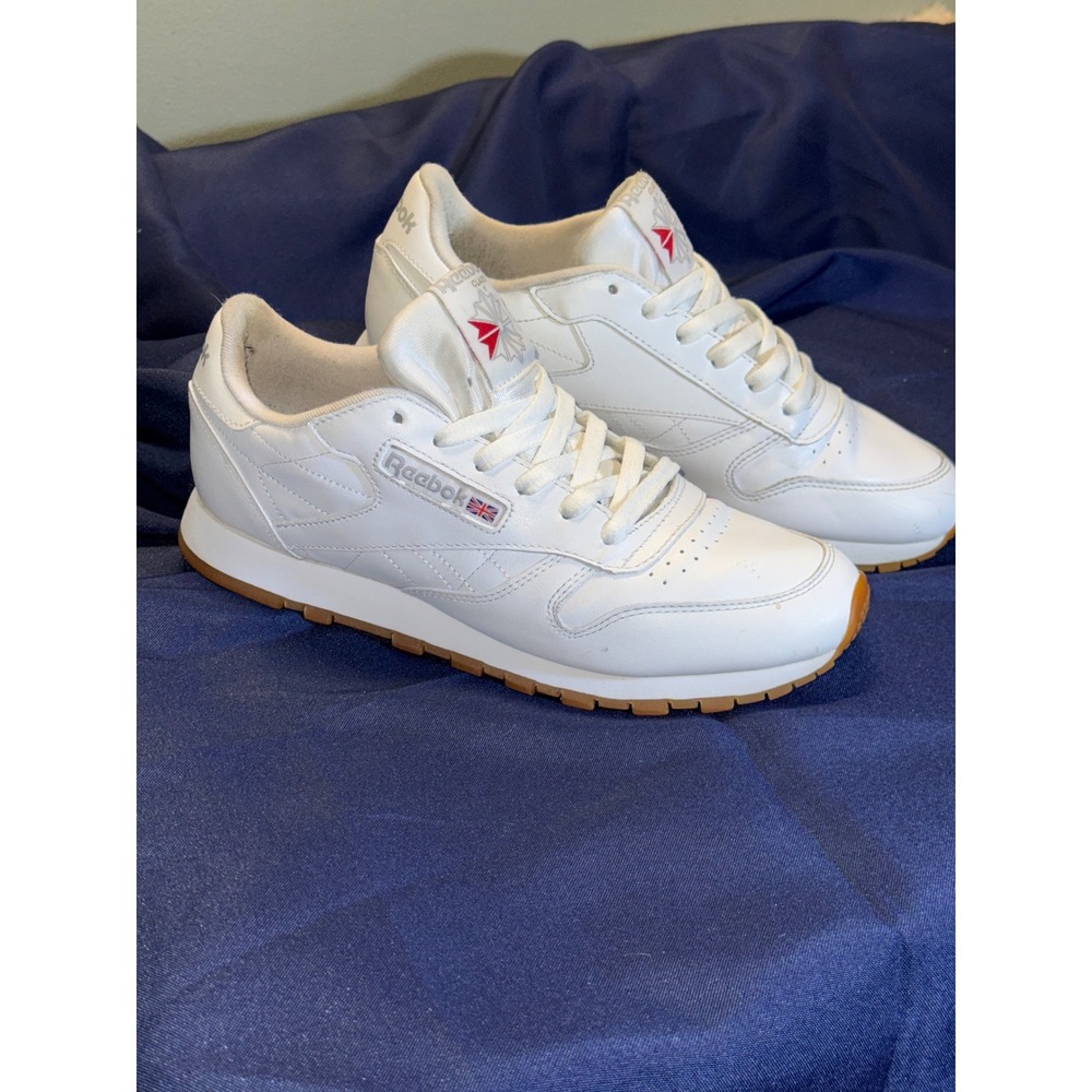 Reebok Classic Leather White Gum Sole Sneakers Athletic Shoes Mens‎ Womens Size